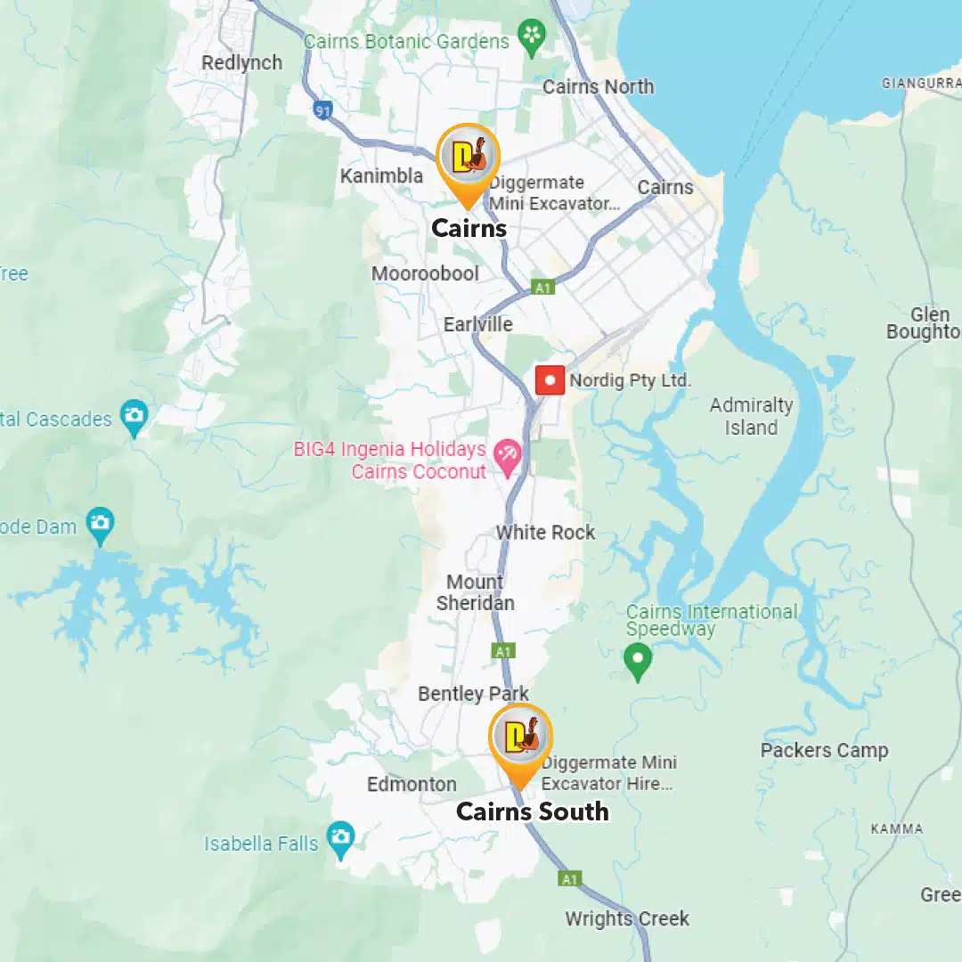 Map of Diggermate Locations in Cairns